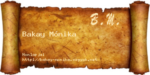 Bakay Mónika névjegykártya